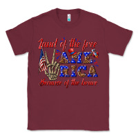 Burgundy land of the free america because of the brave Classic Tee - texasbilliewilder