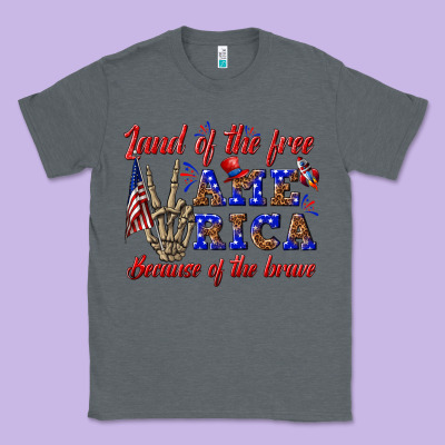 Classic Tee land of the free america because of the brave