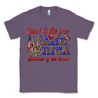 Lavender land of the free america because of the brave Classic Tee - texasbilliewilder