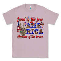 Lilac land of the free america because of the brave Classic Tee - texasbilliewilder