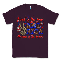 Plum land of the free america because of the brave Classic Tee - texasbilliewilder