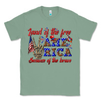 Sage land of the free america because of the brave Classic Tee - texasbilliewilder