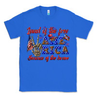 True Royal land of the free america because of the brave Classic Tee - texasbilliewilder