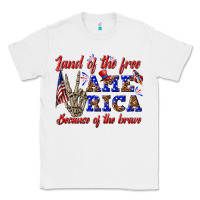 White land of the free america because of the brave Classic Tee - texasbilliewilder