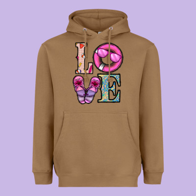 Love Summer Heavyweight Hoodie Designed By Cowhidedigitalart
