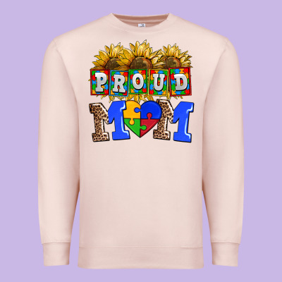 Proud Mom Premium Sweatshirt Designed By Adodesignshop