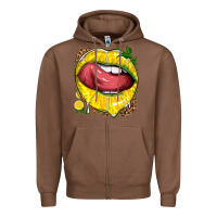 Chestnut lemon lips with leopard Zipper Hoodie - texasbilliewilder