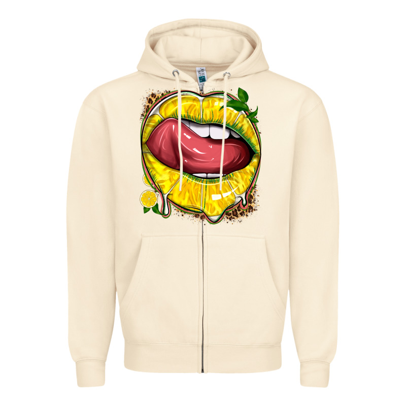 Lemon Lips With Leopard Zipper Hoodie by texasbilliewilder | Teevron