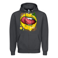 Smoke lemon lips with leopard Zipper Hoodie - texasbilliewilder