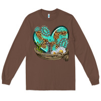 Chestnut turquoise western heart with horseshoe Long Sleeve Tee - texasbilliewilder