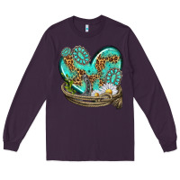 Plum turquoise western heart with horseshoe Long Sleeve Tee - texasbilliewilder