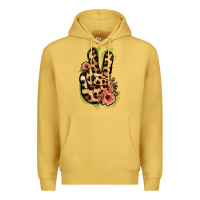 Antique Gold Leopard Floral Peace Sign Premium Hoodie - Jasminsmagicworld