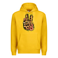 Lemon Leopard Floral Peace Sign Premium Hoodie - Jasminsmagicworld