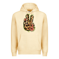 Pina Colada Leopard Floral Peace Sign Premium Hoodie - Jasminsmagicworld