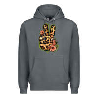 Rock Leopard Floral Peace Sign Premium Hoodie - Jasminsmagicworld
