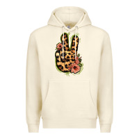 Sandshell Leopard Floral Peace Sign Premium Hoodie - Jasminsmagicworld