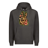 Smoke Leopard Floral Peace Sign Premium Hoodie - Jasminsmagicworld