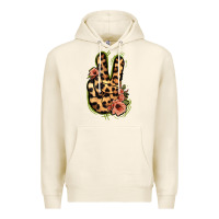 Tofu Leopard Floral Peace Sign Premium Hoodie - Jasminsmagicworld