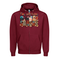 Burgundy i'm just here for the snacks american football Zipper Hoodie - Zillion Design Studio
