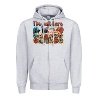Heather Grey i'm just here for the snacks american football Zipper Hoodie - Zillion Design Studio