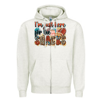Oatmeal Heather i'm just here for the snacks american football Zipper Hoodie - Zillion Design Studio