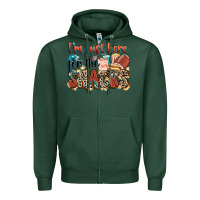 Sports Green i'm just here for the snacks american football Zipper Hoodie - Zillion Design Studio