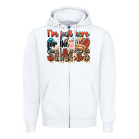 White i'm just here for the snacks american football Zipper Hoodie - Zillion Design Studio