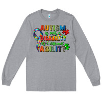 Heather Grey autism is not a disability its a different ability Long Sleeve Tee - Zillion Design Studio