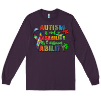 Plum autism is not a disability its a different ability Long Sleeve Tee - Zillion Design Studio