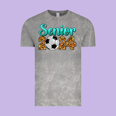 Soccer Senior 2024 Vintage Tee Designed By Barkaloodesign
