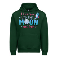 Forest Green i love you to the moon and back Urban Hoodie - MaliasSmallBusiness