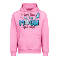 Fuchsia Pink i love you to the moon and back Urban Hoodie - MaliasSmallBusiness