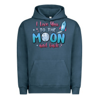Pigment Midnight Navy i love you to the moon and back Urban Hoodie - MaliasSmallBusiness
