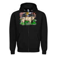 Black charolais bull black angus cattle and bull with barnyard and cowhide Zipper Hoodie - RanaPortraitStore