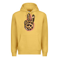 Antique Gold Pink Glitter Leopard Peace Sign Premium Hoodie - Jasminsmagicworld