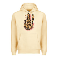 Pina Colada Pink Glitter Leopard Peace Sign Premium Hoodie - Jasminsmagicworld