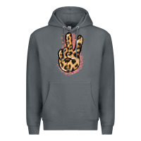 Rock Pink Glitter Leopard Peace Sign Premium Hoodie - Jasminsmagicworld