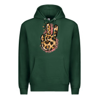 Sports Green Pink Glitter Leopard Peace Sign Premium Hoodie - Jasminsmagicworld