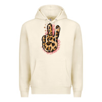 Tofu Pink Glitter Leopard Peace Sign Premium Hoodie - Jasminsmagicworld