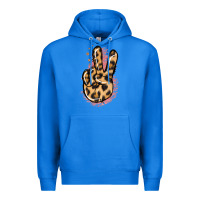 True Royal Pink Glitter Leopard Peace Sign Premium Hoodie - Jasminsmagicworld
