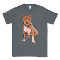 Charcoal Heather brown pitbull Classic Tee - RanaPortraitStore