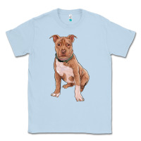Dusty Blue brown pitbull Classic Tee - RanaPortraitStore