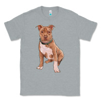 Heather Grey brown pitbull Classic Tee - RanaPortraitStore