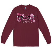Burgundy It's Freezin Season Pink Christmas Long Sleeve Tee - RanaPortraitStore
