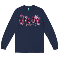 Navy It's Freezin Season Pink Christmas Long Sleeve Tee - RanaPortraitStore