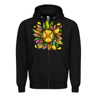 Black lemon sunflower Zipper Hoodie - texasbilliewilder
