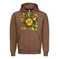 Chestnut lemon sunflower Zipper Hoodie - texasbilliewilder