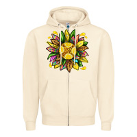 Sandshell lemon sunflower Zipper Hoodie - texasbilliewilder