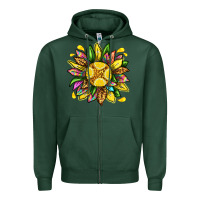 Sports Green lemon sunflower Zipper Hoodie - texasbilliewilder