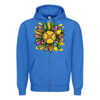 True Royal lemon sunflower Zipper Hoodie - texasbilliewilder